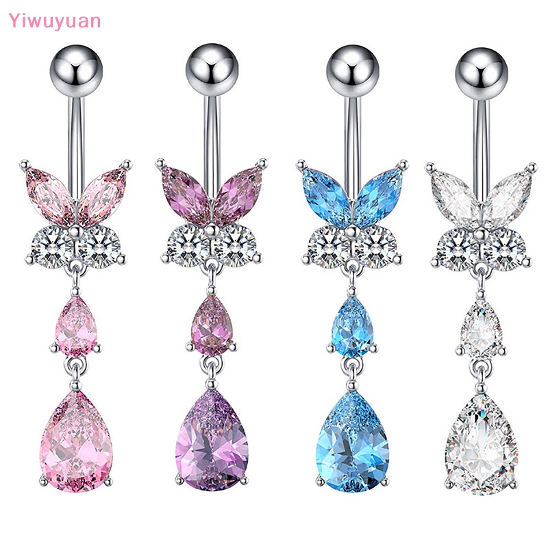 Khuyên Rốn Hình Bướm Đính Đá Zircon Thời Trang Mới Cho Nữ