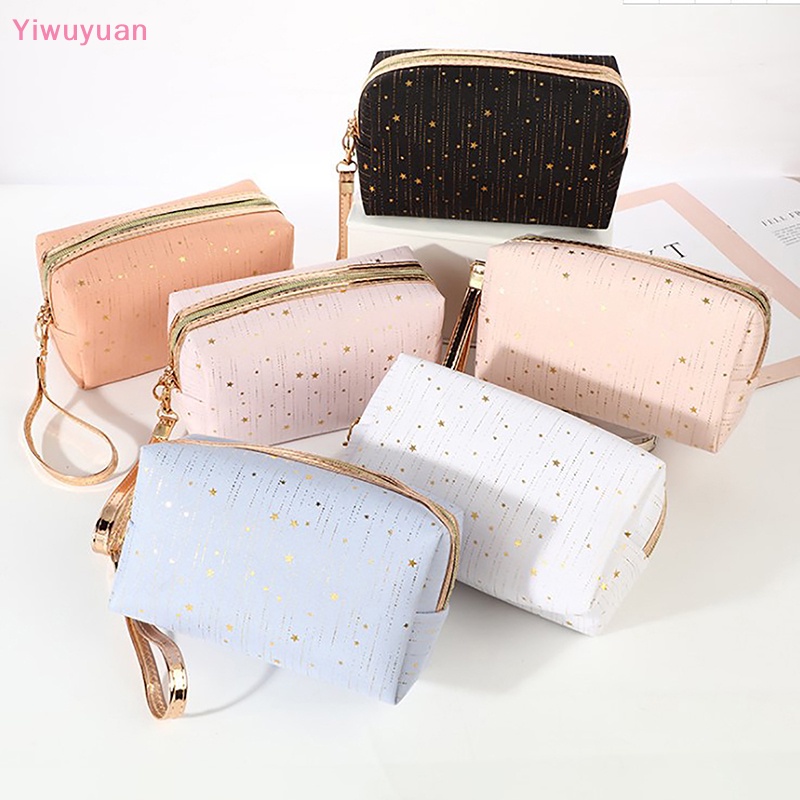 < Yiwuyuan > Túi Đựng Mỹ Phẩm / Đồ Trang Điểm Họa Tiết Ngôi Sao Lấp Lánh Mới Cho Nữ