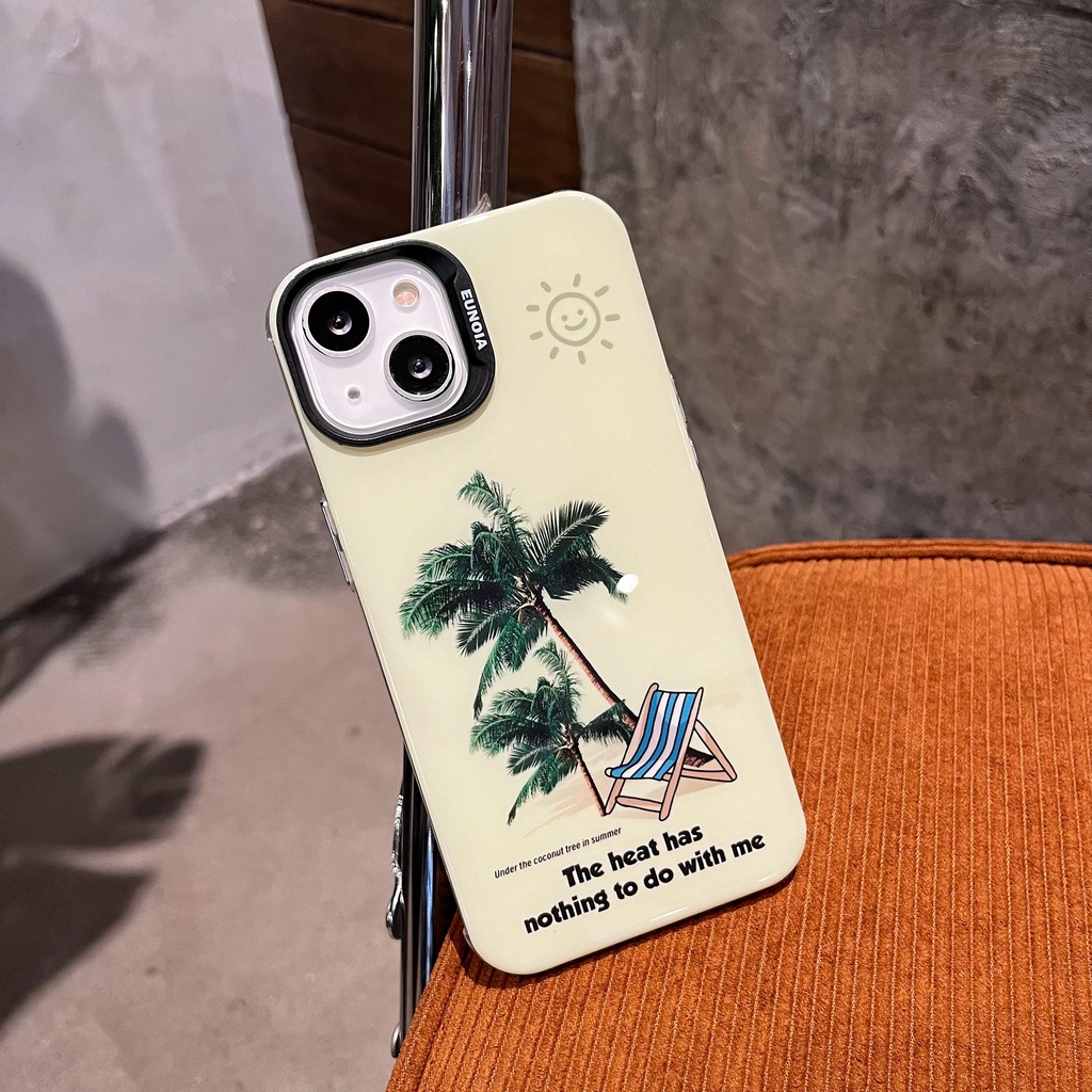 Ốp Điện Thoại Tpu Dẻo Họa Tiết Cây Dừa Độc Đáo Thời Trang Cho iPhone 14 13 12 11 Pro Max