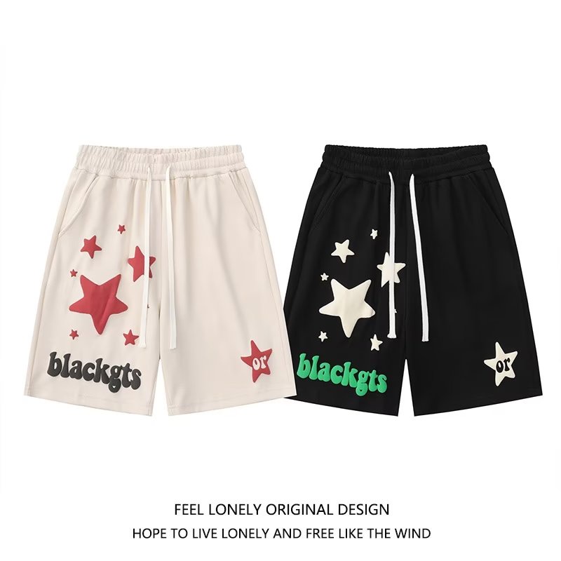 Quần Short Dáng Rộng In Chữ Phong Cách Retro Mỹ Thời Trang Mùa Hè Cho Nam Và Nữ