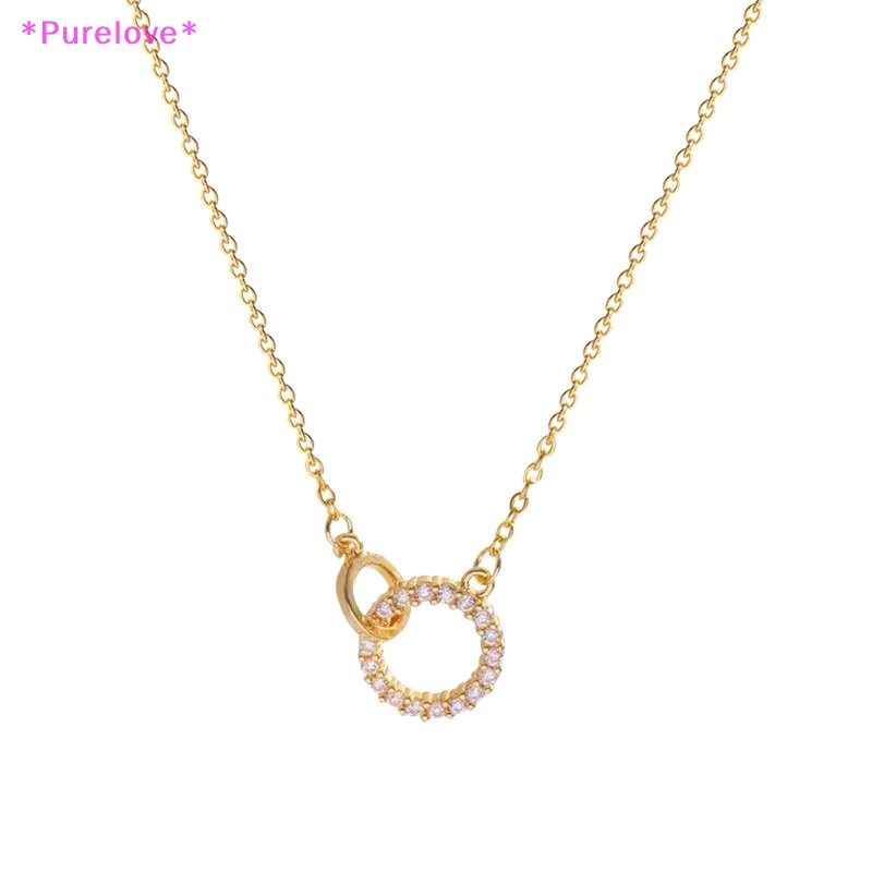 Vòng cổ Mặt Tròn Đính Đá Zircon Lấp Lánh Thời Trang Cho Nữ Mới