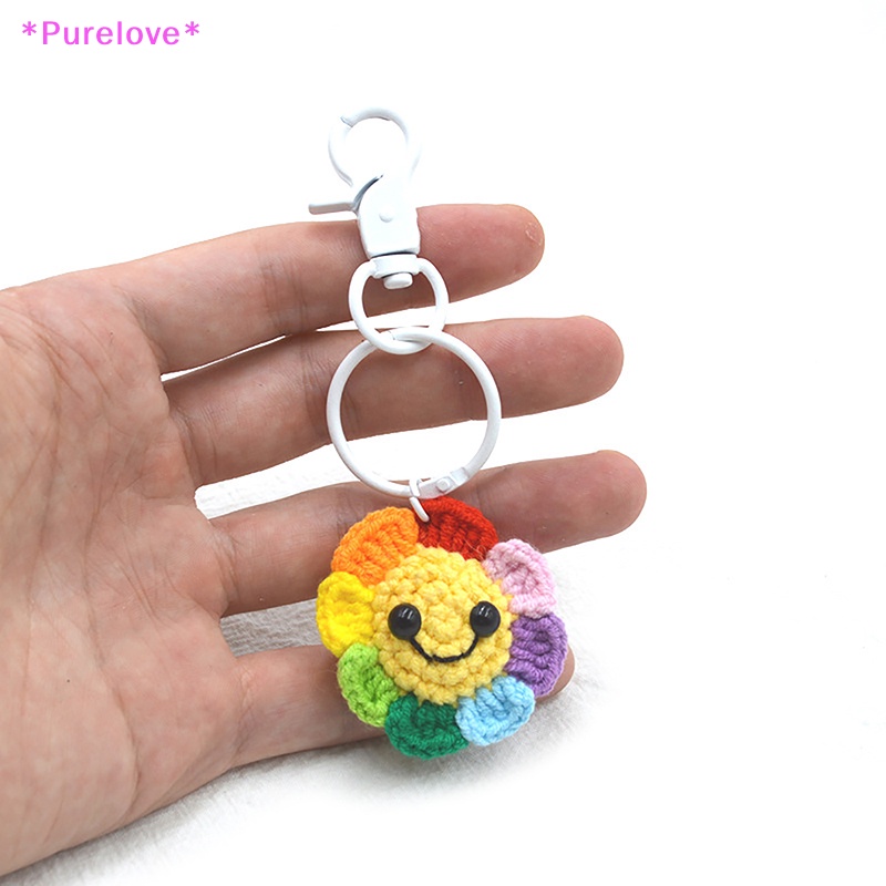 Móc Khóa Điện Thoại Đan Len Thủ Công Hình Hoa Hướng Dương Mặt Cười Nhỏ Sáng Tạo Thích Hợp Làm Quà Tặng Cho Bạn Gái Mới