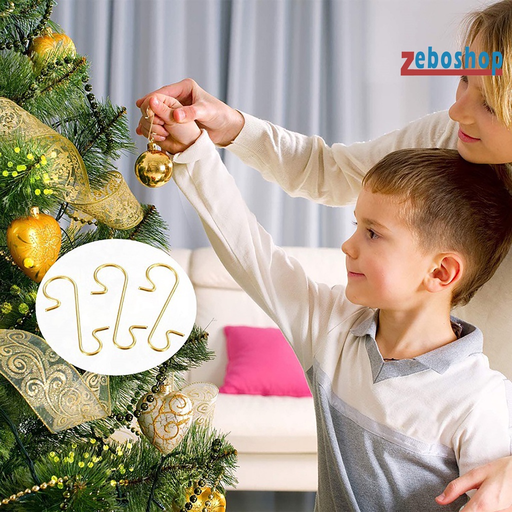 Set 100 Móc Treo Hình Chữ S Bằng Thép Không Gỉ Trang Trí Cây Thông Giáng Sinh