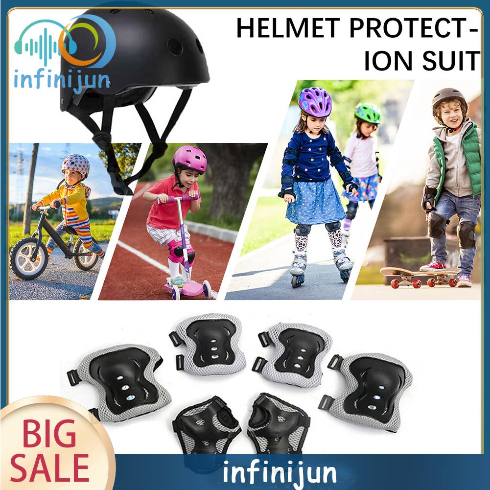 Miếng Đệm Bảo Vệ Đầu Gối &amp; Khuỷu Tay 7 Trong 1 Cho Trẻ Em