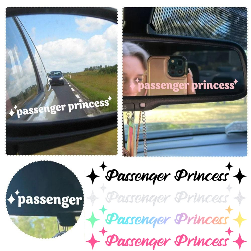[Featured] Đề Can Dán Kính Chiếu Hậu Dập Nổi PET Chống Nước Sáng Tạo Trang Trí Xe Hơi / Hành Khách Công Chúa