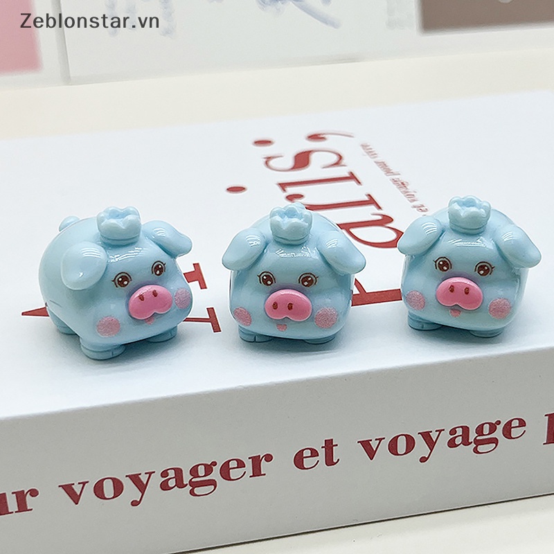 [Ngôi Sao] Móc Khóa Resin Hình Chú Heo Hoạt Hình Đội Vương Miện Thủ Công DIY ~ ~