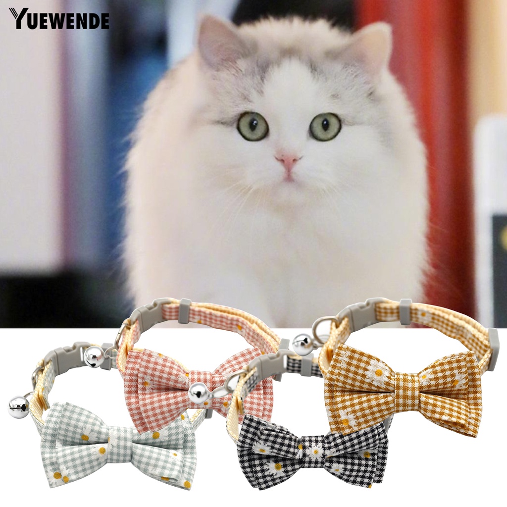Vòng Cổ YQ.E Chống Thoát Hiểm Họa Tiết Caro Thắt Nơ Nhỏ Dành Cho Thú Cưng