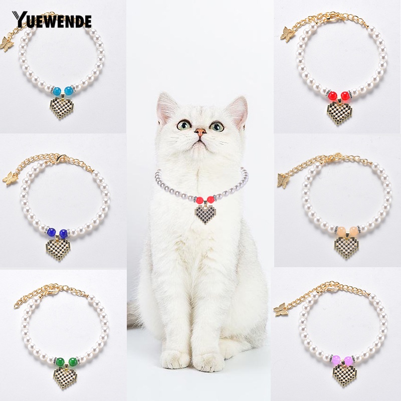 Vòng Cổ Mở Rộng Đính Ngọc Trai Giả Dễ Điều Chỉnh Cho Thú Cưng