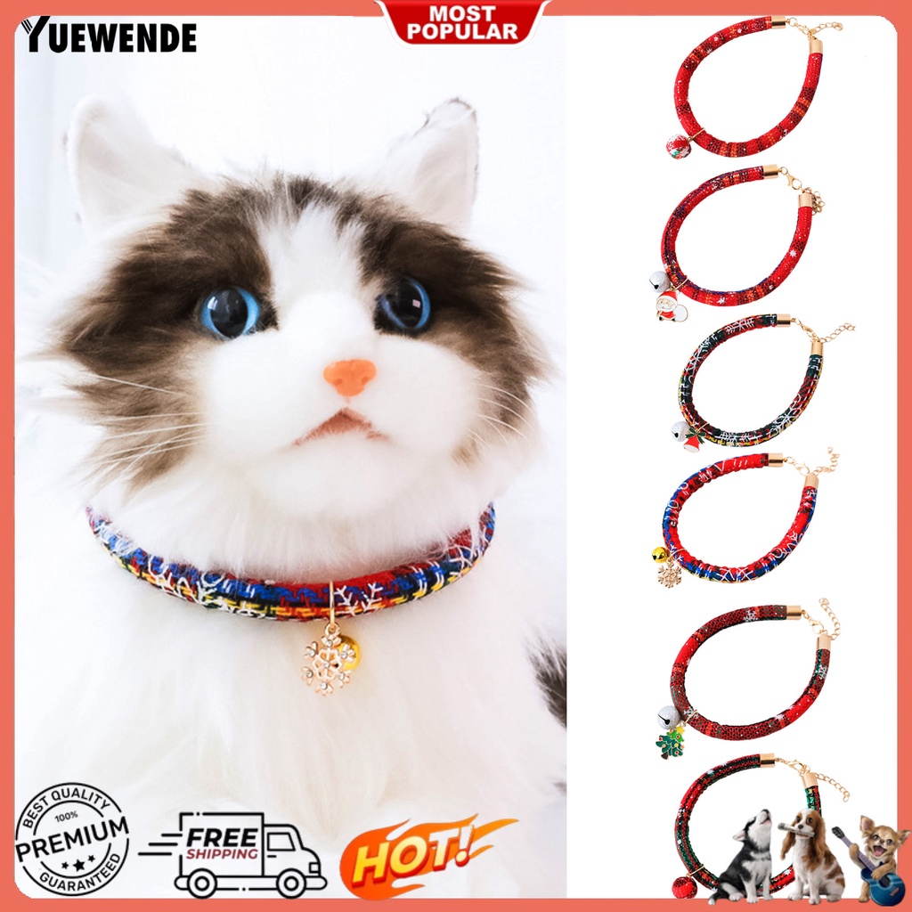 Yq.e Vòng Đeo Cổ Bằng Polyester Chống Bắt Mắt Theo Chủ Đề Giáng Sinh Cho Mèo