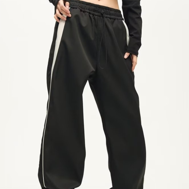 Quần Dài Thể Thao Ống Đứng Dáng Rộng Phong Cách Retro Mỹ Cá Tính Cho Nam Nữ