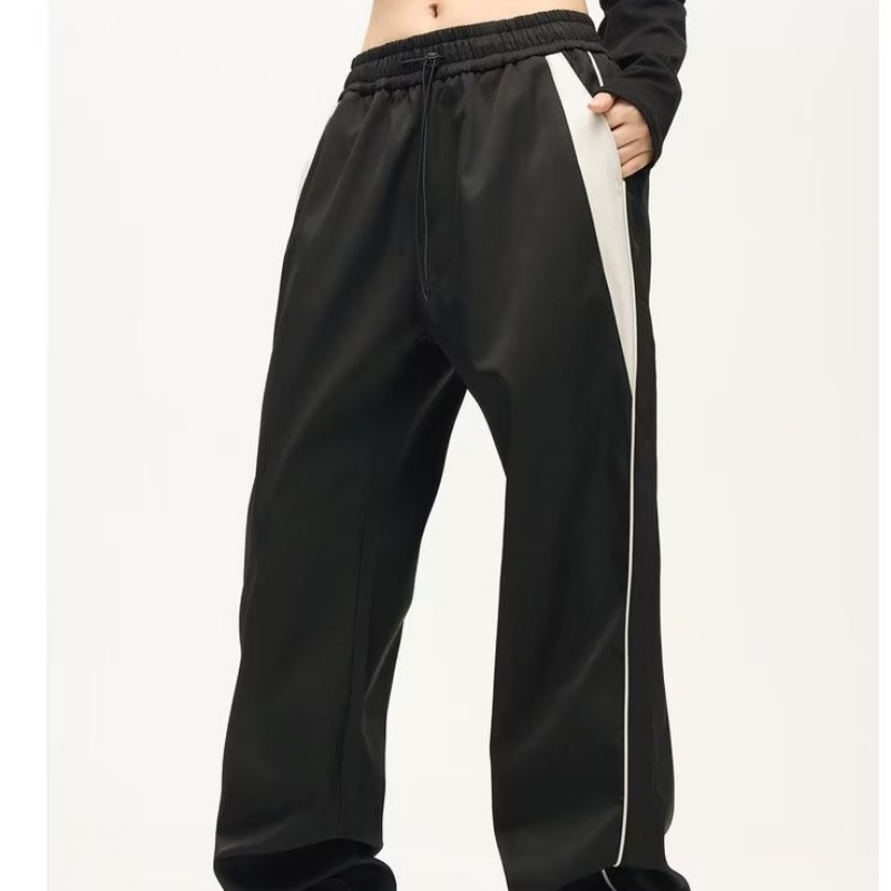 Quần Dài Thể Thao Ống Đứng Dáng Rộng Phong Cách Retro Mỹ Cá Tính Cho Nam Nữ