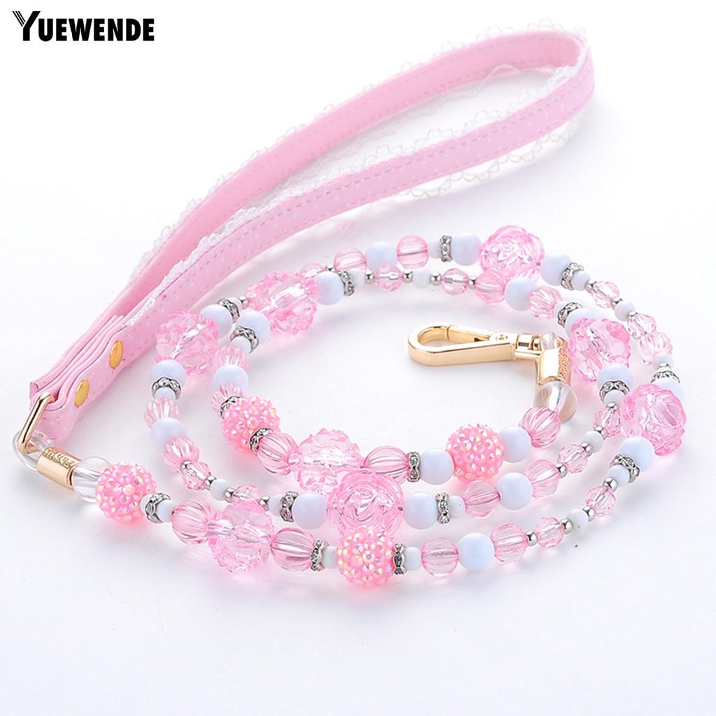 Dây Dắt Thú Cưng Đi Dạo Đính Hạt Pha Lê Giả Chống Rơi Thoải Mái Thời Trang