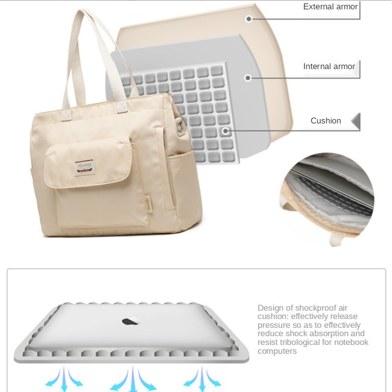 Túi Đựng Laptop 15.6 13.3 Inch 14 Inch Bằng Vải Canvas Cỡ Lớn Thiết Kế Dễ Thương Dành Cho Nữ