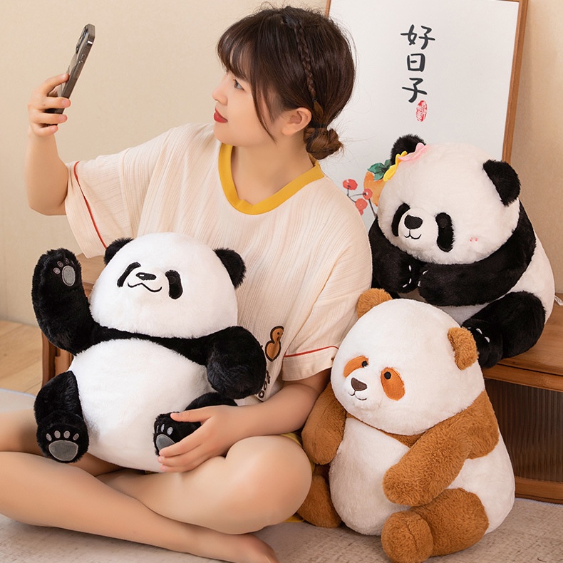 Gấu Trúc Nhồi Bông Màu Trắng Đen Dễ Thương