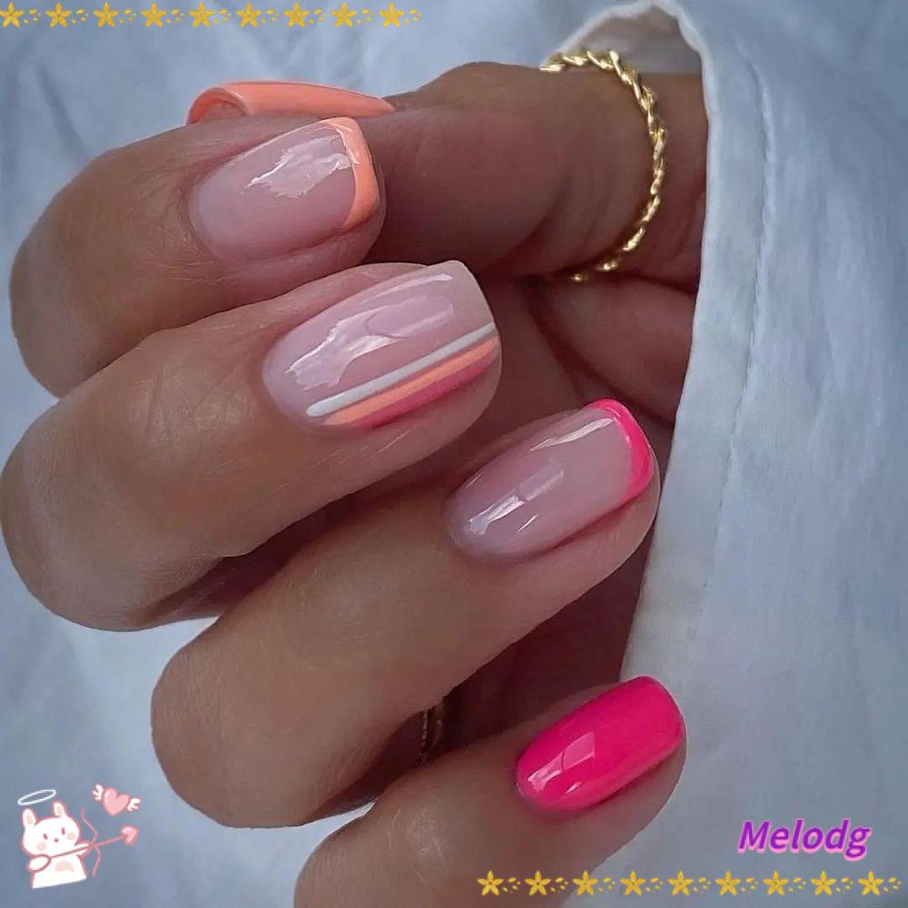 Bộ 24 Móng Tay Giả Hình Bướm Xanh Da Trời Nhiều Màu Sắc