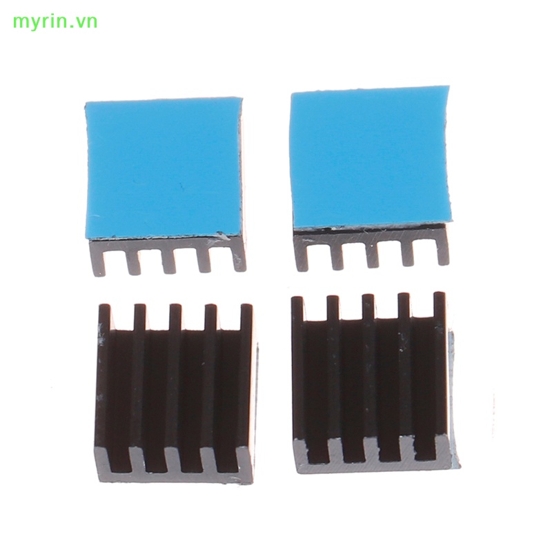 Set 10 Bộ Tản Nhiệt 8.8x8.8x5mm Bằng Nhôm Màu Đen Kèm Miếng Đệm Tản Nhiệt
