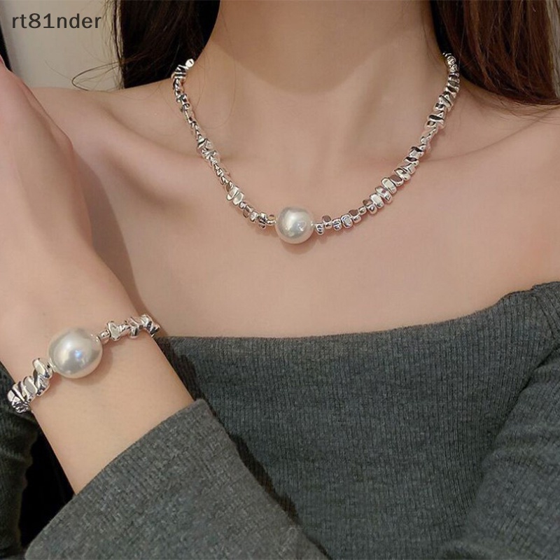 Rt Vòng cổ Ngọc Trai Kiểu Hình Học Không Đối Xứng Phong Cách Âu Mỹ Cho Nữ n