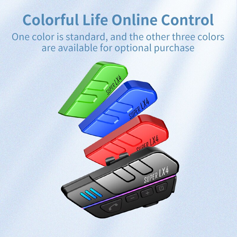 Bộ Tai Nghe Bluetooth 5.0 Không Dây Chống Nước Giảm Tiếng Ồn LX4 Dùng Khi Lái Xe Moto