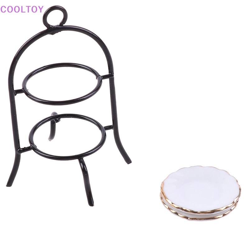 Mô Hình Đĩa Bánh Kèm Giá Đỡ Trang Trí Nhà Búp Bê Tỉ Lệ 1 / 12