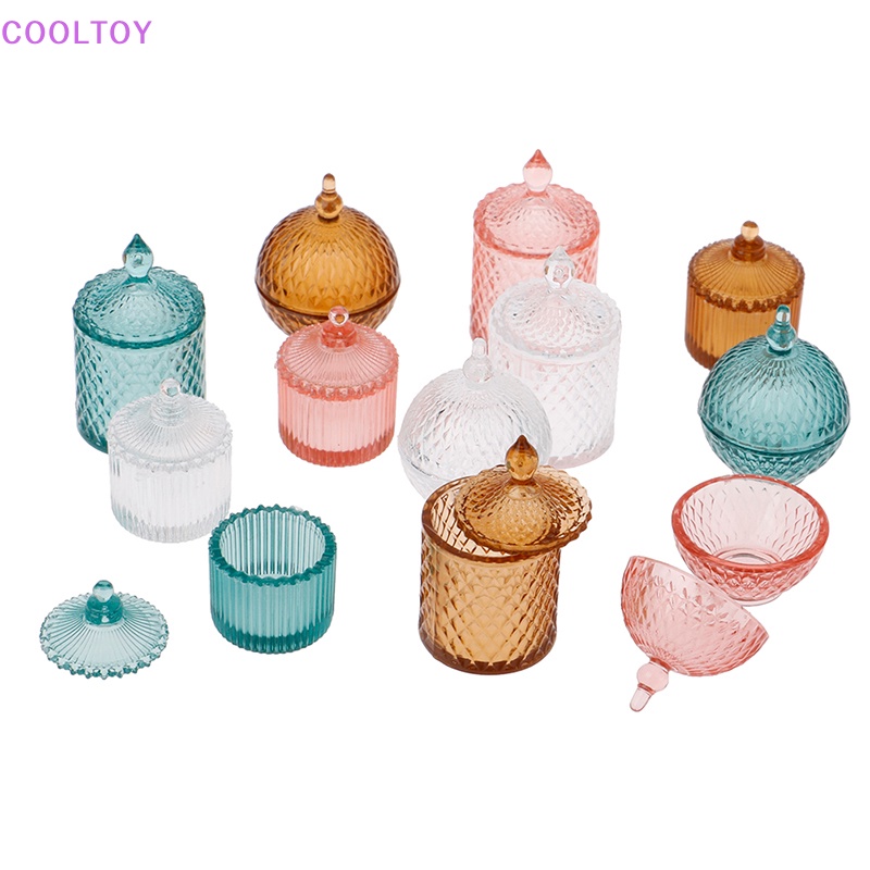 Set 3 Lọ Kẹo Trong Suốt Trang Trí Nhà Búp Bê Tỉ Lệ 1: 12