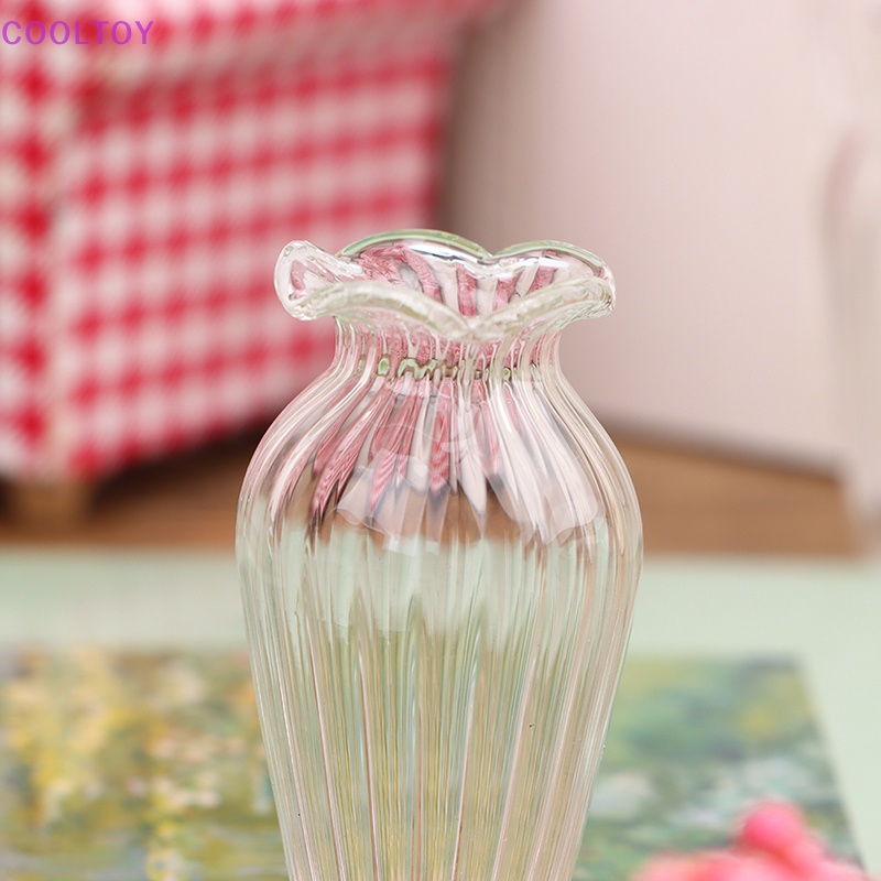 Bình Hoa Thủy Tinh Trong Suốt Tỷ Lệ 1: 12 Dùng Trang Trí Nhà Búp Bê