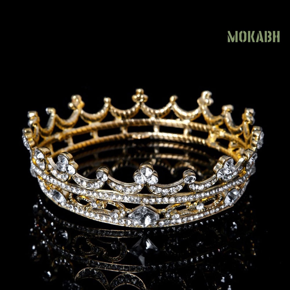 Vương Miện Tròn Đính Đá Toàn Diện Dành Cho Cô Dâu