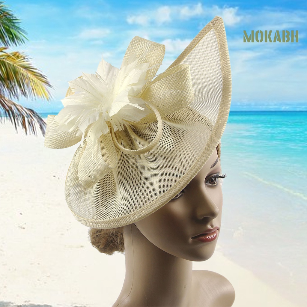 Mũ Lưới Đính Hoa Và Lông Vũ Đa Năng Phong Cách Vintage Dành Cho Tiệc Cocktail