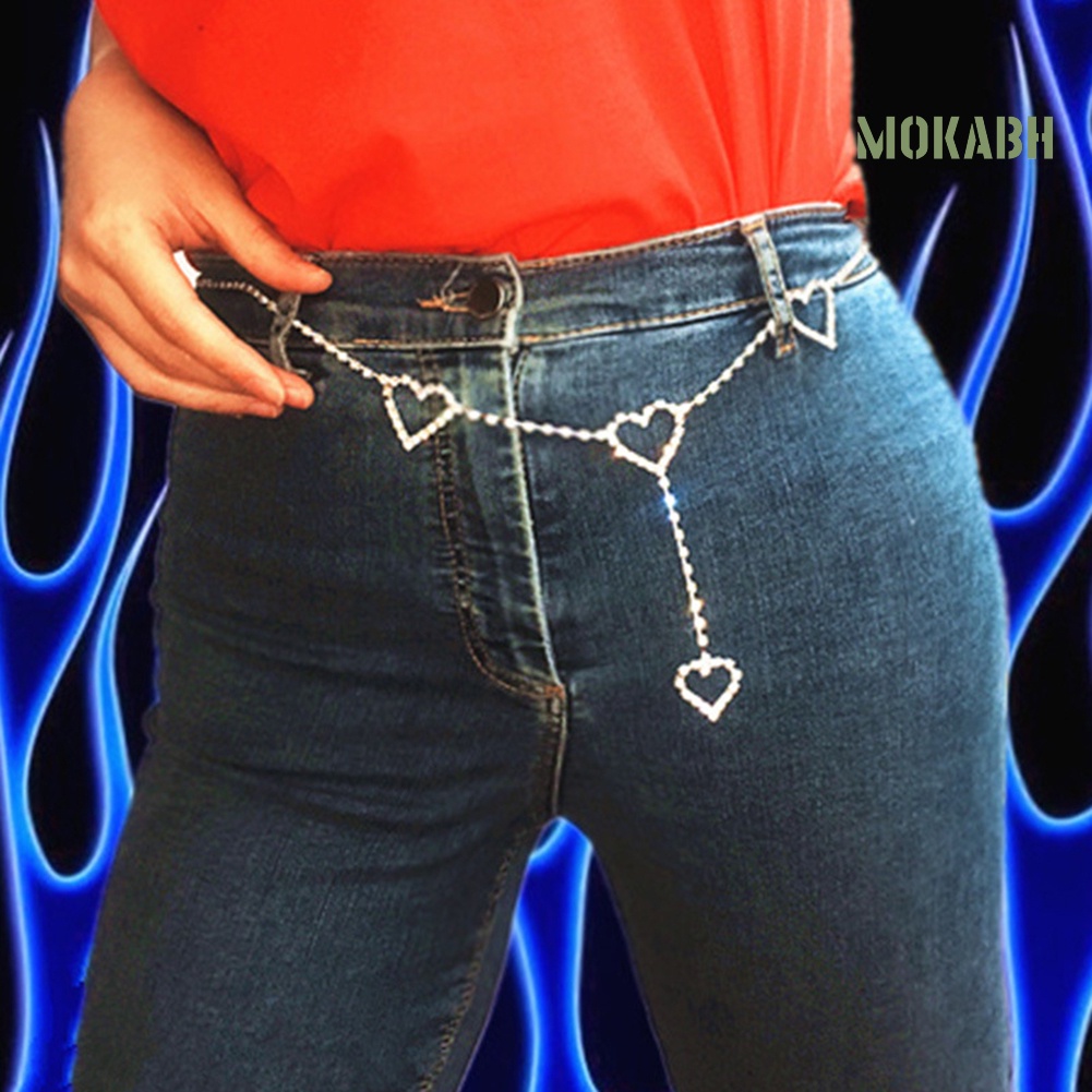Dây Đeo Hông / Thắt Lưng Đính Đá Hình Trái Tim Thời Trang Đi Biển Cho Nữ