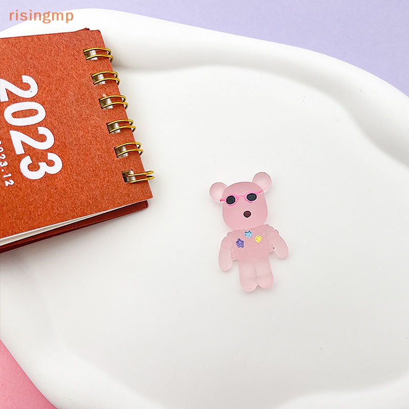 Bộ 10 Tượng Gấu Cabochon Mini Bằng Nhựa Resin Trong Suốt Dễ Thương