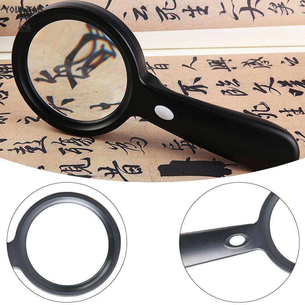 Kính Lúp Cầm Tay Phóng Đại 10X Có Đèn Dùng Đọc Sách Tiện Dụng