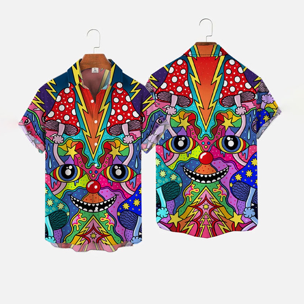 Áo Sơ Mi Tay Ngắn In Họa Tiết Hoạt Hình 3D Phong Cách Hawaii Thời Trang Mùa Hè Cho Nam