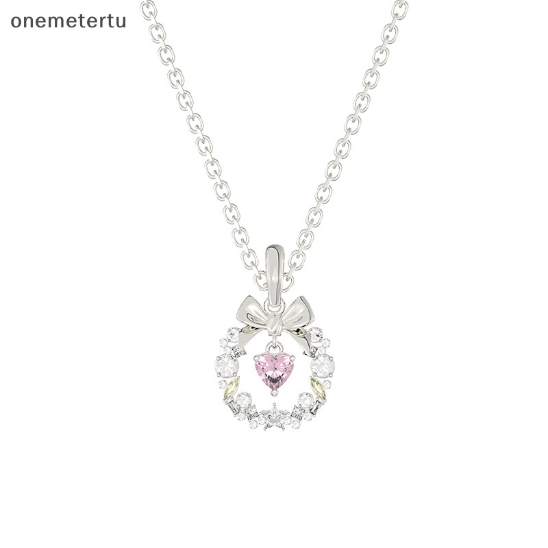 Vòng cổ Mặt Hình Vòng Hoa Đính Đá Zircon Màu Sắc Đơn Giản Phong Cách Hàn Quốc Cho Nữ