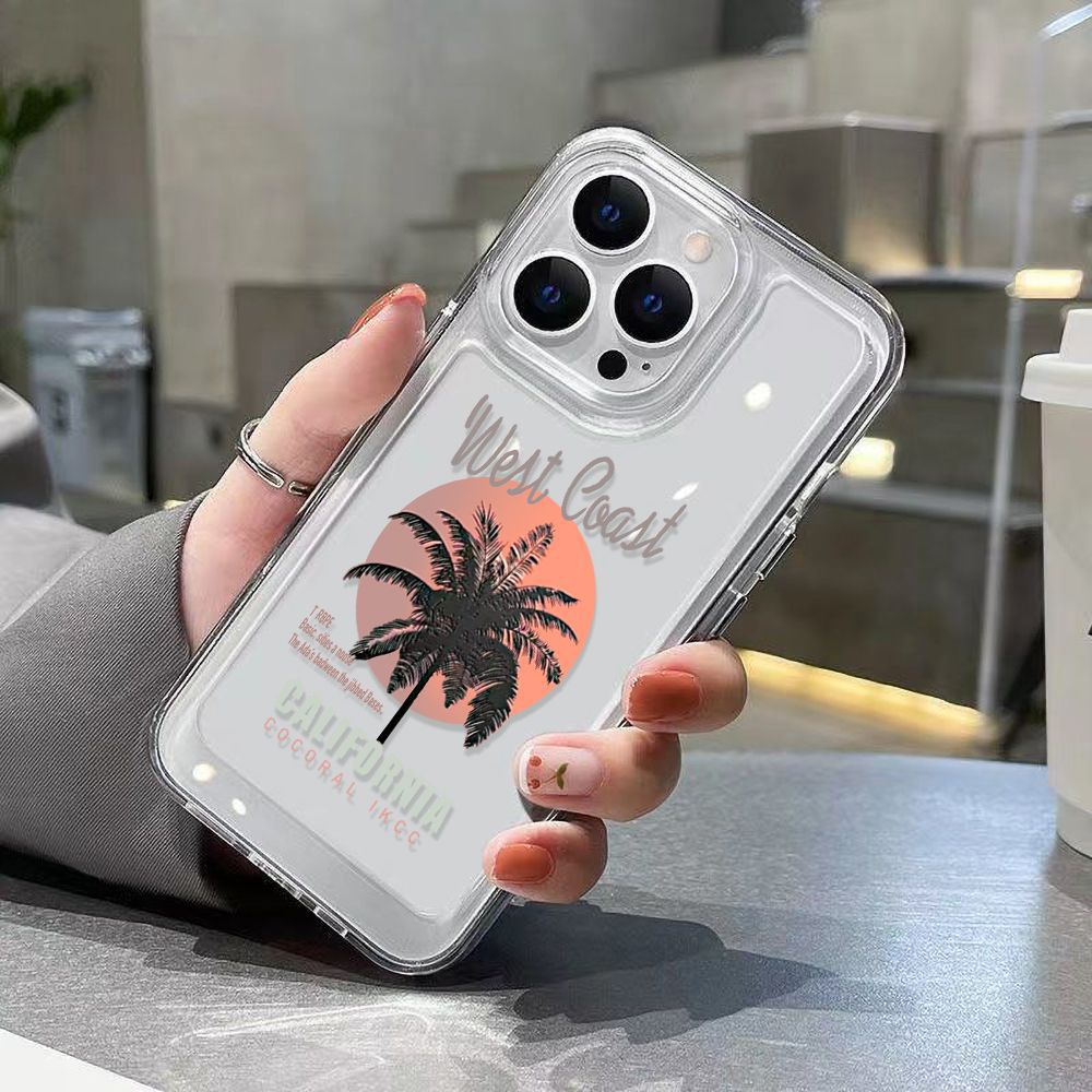 Ốp Điện Thoại TPU Mềm Chống Sốc In Hình Cây Dừa Cho iphone 11 12 / 13 / 6 / 7 / 8plus / X max 14 pro max 11 Promax