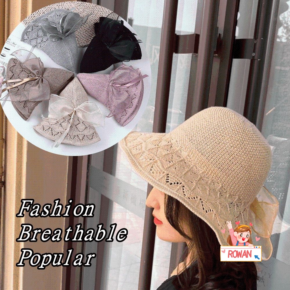 Mũ Cói Chống Nắng Tia UV Đính Nơ Thời Trang Mùa Hè