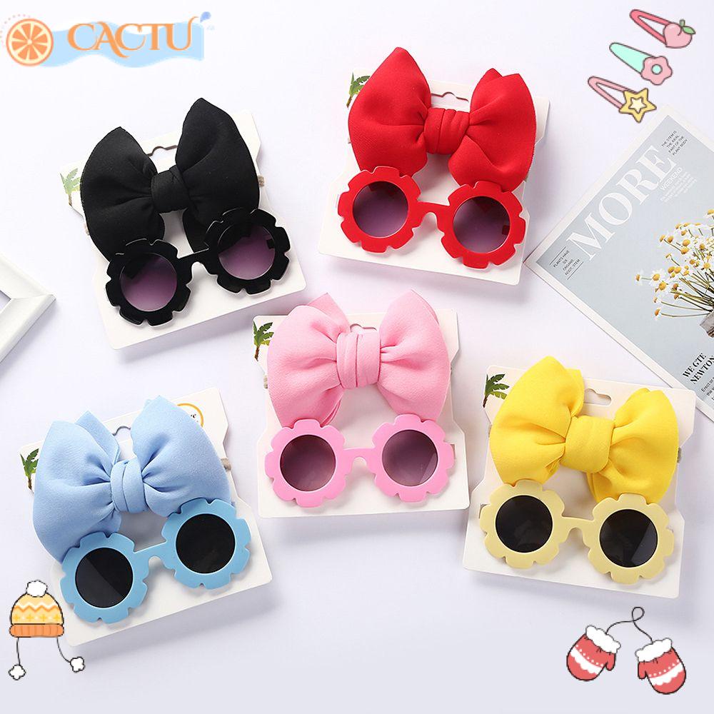 Bộ 2 Món Kính Mát Đính Nơ Màu Sắc Tinh Khiết Dành Cho Trẻ Em