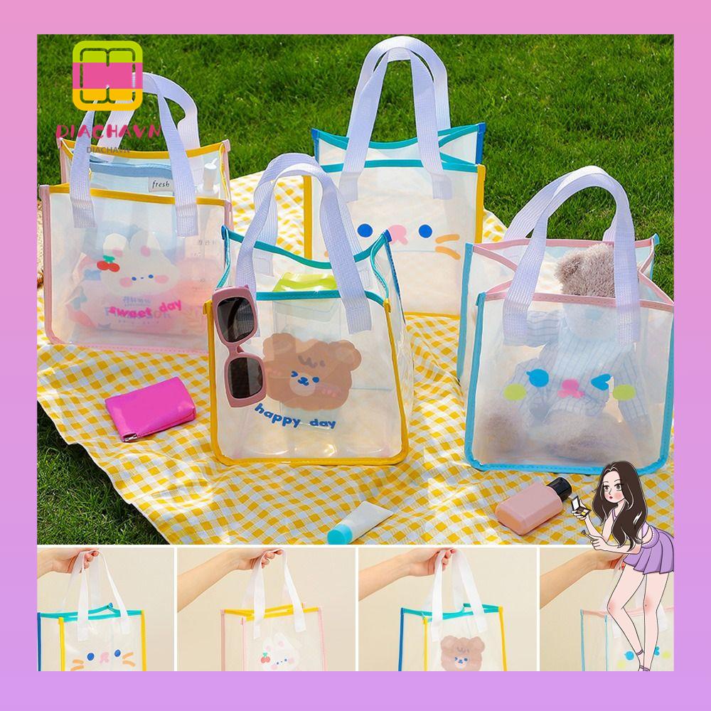 Túi Xách Du Lịch Trong Suốt In Hoạ Tiết Hoạt Hình Dễ Thương Xinh Xắn
