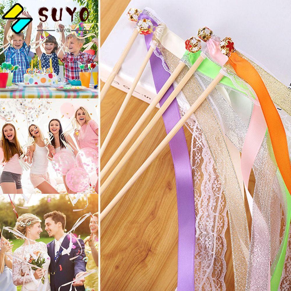 Suyo Bộ 5 Cây Đũa Phép Trang Trí Tiệc Sáng Tạo Với Chuông Twirling Streamers Cho Cô Dâu Chú