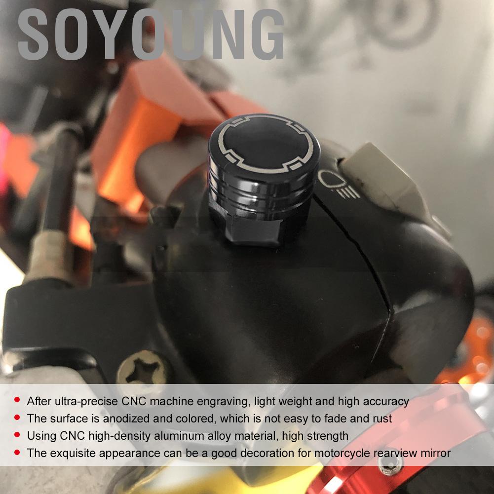 Soyoung 2Pcs SEPP Motorcycle Rearview Mirror Bolt Screw CNC Aluminium Alloy Modification Parts M8x1.25Black