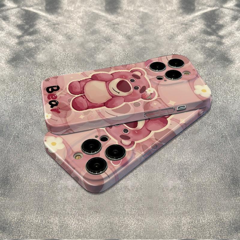 Ốp Điện Thoại Mềm Chống Sốc Màu Hồng In Hình Gấu Cho Iphone 14pro 12Plus 6In11 78max 13 PFPG