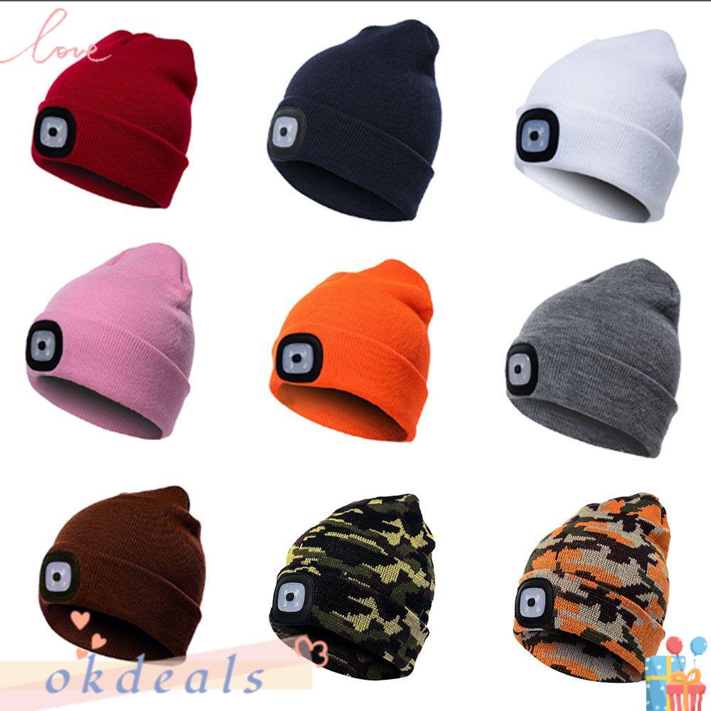 Mũ Len Dệt Kim Thể Thao Có Đèn LED Nhiều Màu Thời Trang Thu Đông