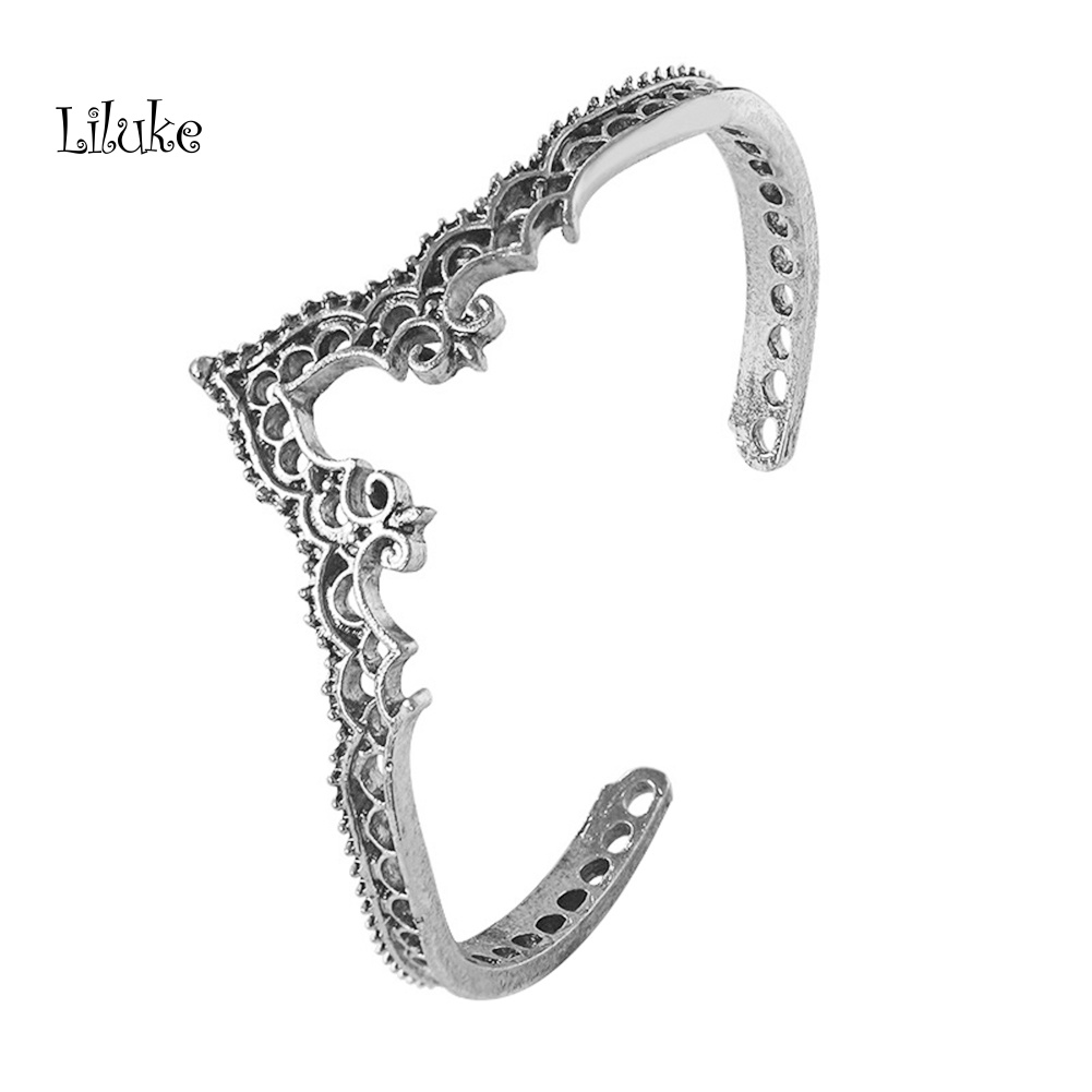 Vòng Tay Hợp Kim Hở Trang Trí Hình Vương Miện Cổ Điển Cho Nữ