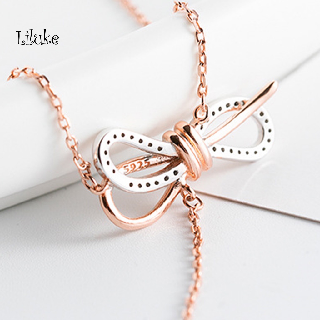 Vòng cổ Hợp Kim Trang Trí Nơ Đính Đá Xinh Xắn Cho Nữ