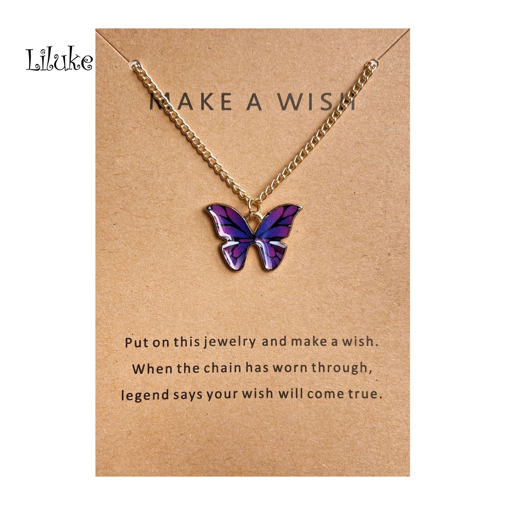 Vòng cổ Hợp Kim Trang Trí Mặt Hình Bướm Đính Đá Xinh Xắn Cho Nữ