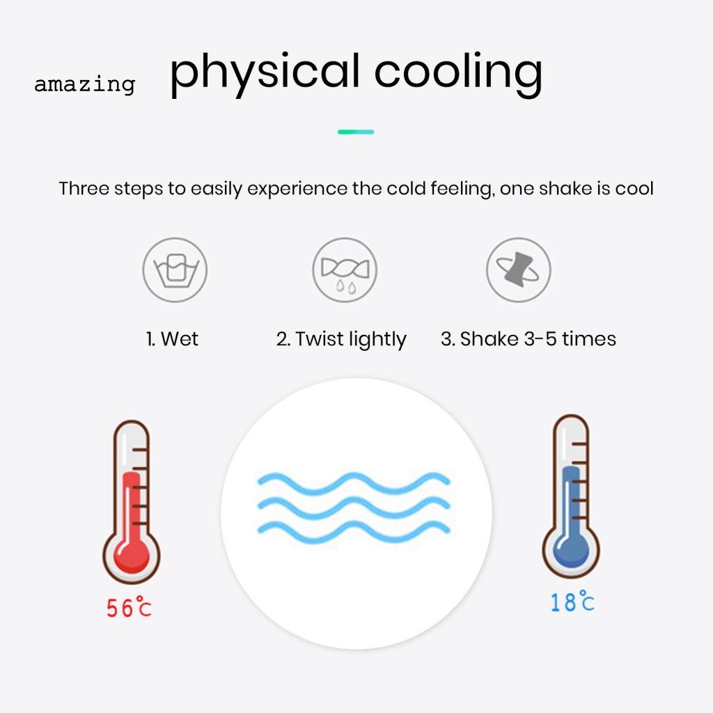 1 Bộ Khăn Làm Mát Siêu Thấm Hút Nhanh Khô Tiện Dụng Cho Mùa Hè