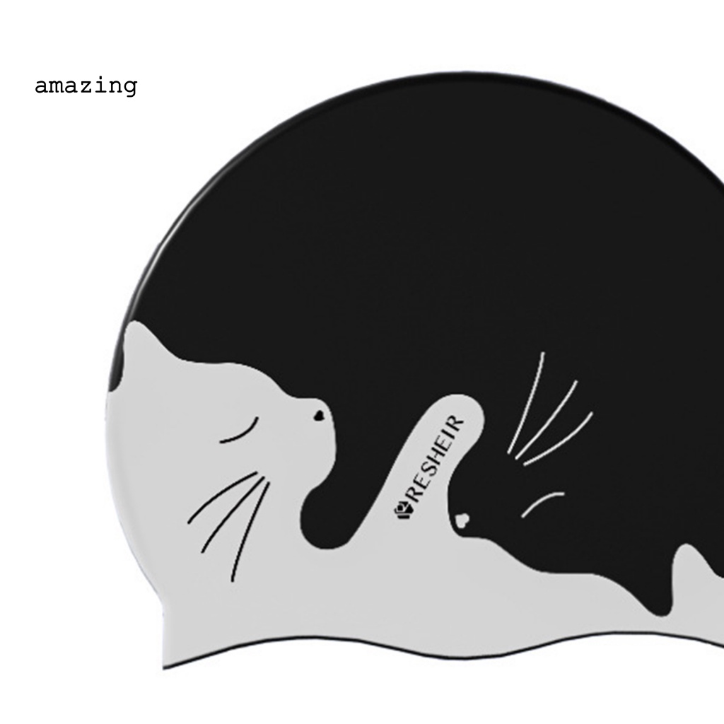 Mũ Bơi Silicon Chống Thấm Nước Bảo Vệ Tai Họa Tiết Hoạt Hình Cho Bé