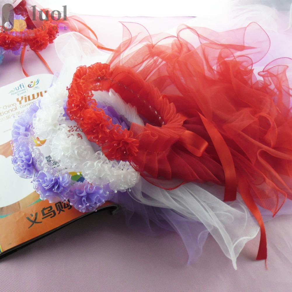 Vòng Hoa Đội Đầu Bằng Vải Tuyn Thời Trang Cho Cô Dâu