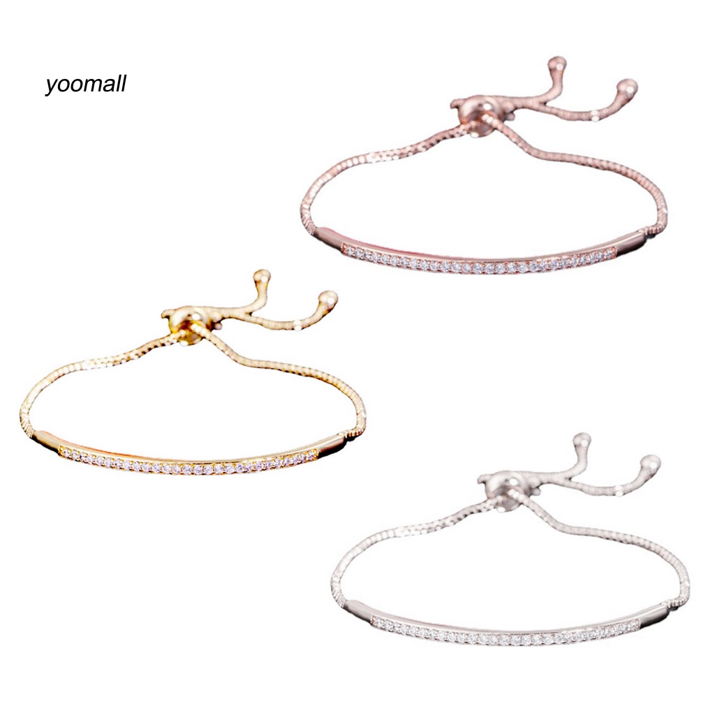 Vòng Tay Đính Đá Lấp Lánh Có Thể Điều Chỉnh Kích Thước