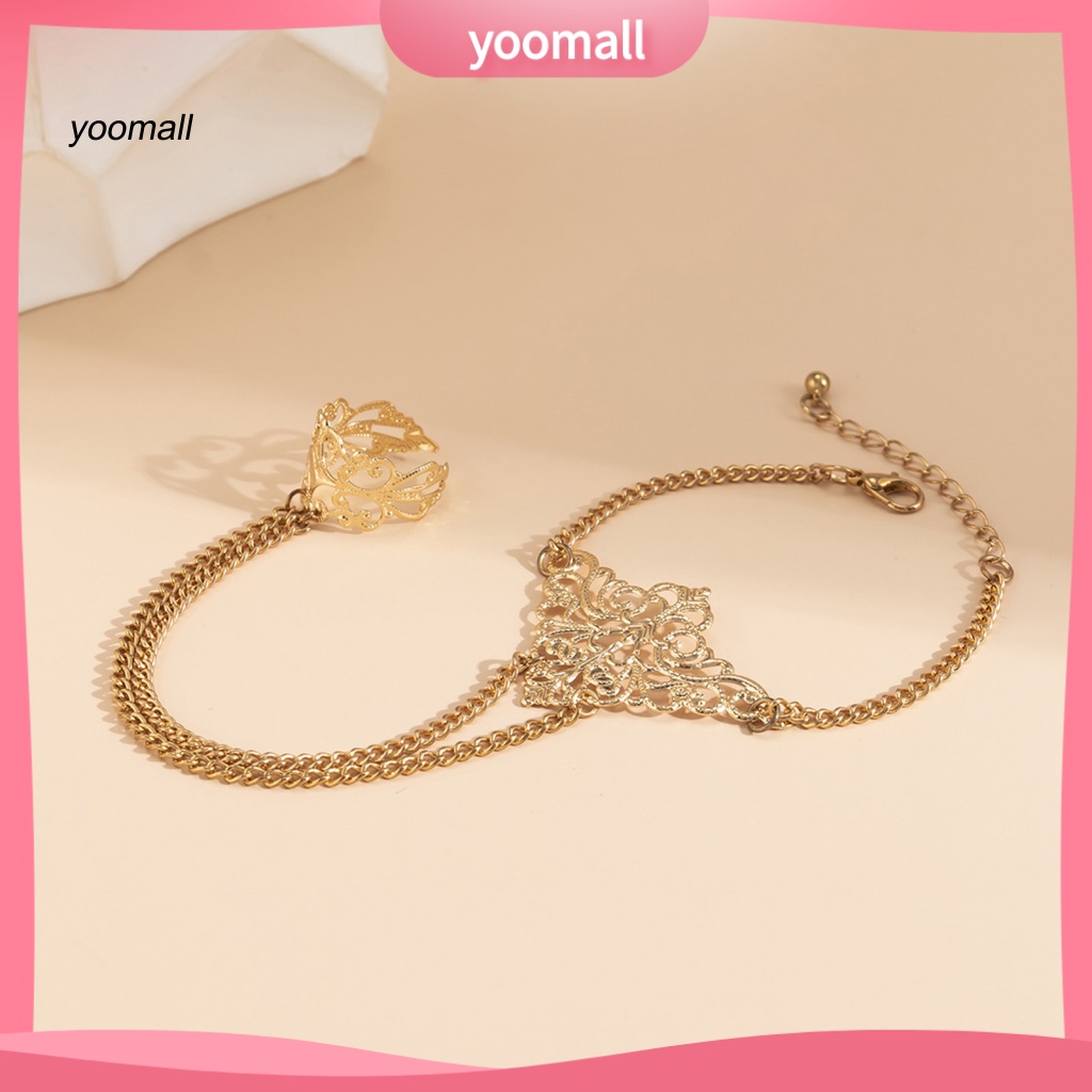 Yo / Vòng Đeo Tay Dạng Chuỗi Xích Hở Lỗ Hở Có Thể Điều Chỉnh Trang Trí Đơn Giản Cá Tính Thời Trang Không Phai Màu Dành Cho Bạn