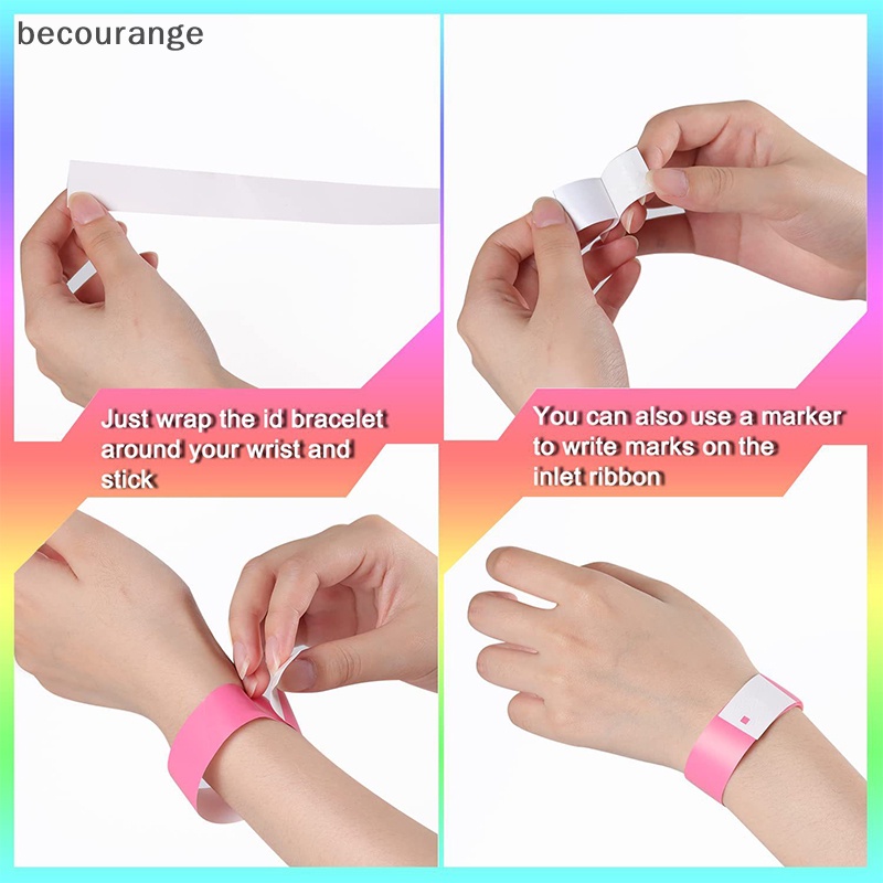 [becourange] Set 100 Vòng Tay Giấy Tổng Hợp In Họa Tiết Dính [Mới]