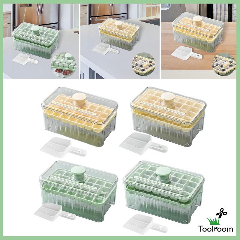 Khay Làm Đá Viên Dạng Nhấn Tiết Kiệm Không Gian Có Thể Tái Sử Dụng